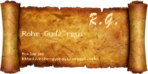 Rohr Györgyi névjegykártya