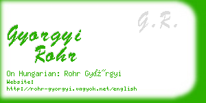 gyorgyi rohr business card